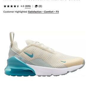 Nike Air Max 270 Cream and Blue Sneakers